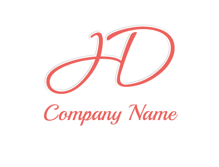 script font letter H forming letter D