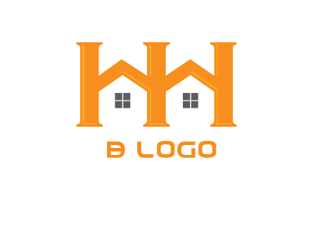 Two letters H are creating house logo