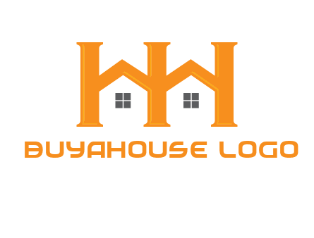 Two letters H are creating house logo