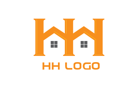 Two letters H are creating house logo