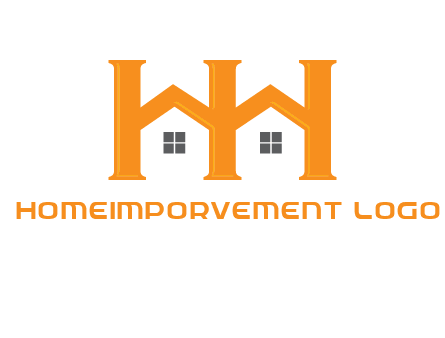 Two letters H are creating house logo