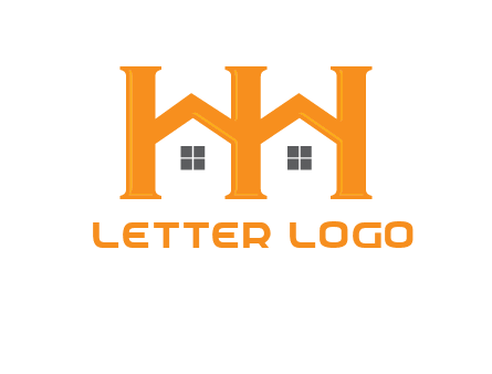 Two letters H are creating house logo