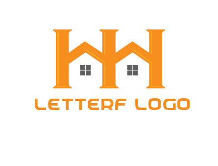 Two letters H are creating house logo