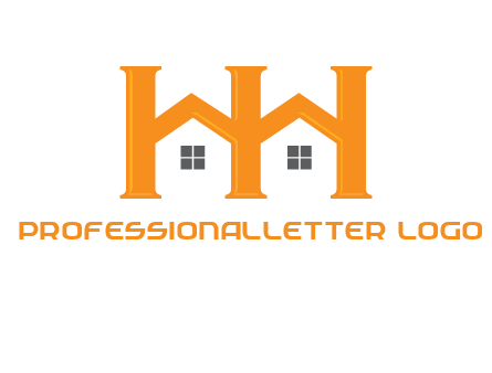 Two letters H are creating house logo