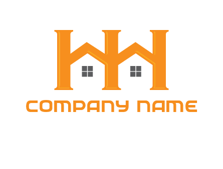 Two letters H are creating house logo