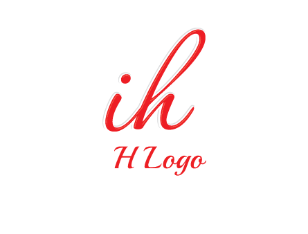 script font letter I joined with letter H