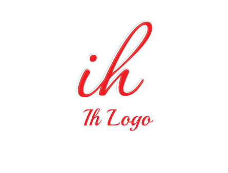 script font letter I joined with letter H