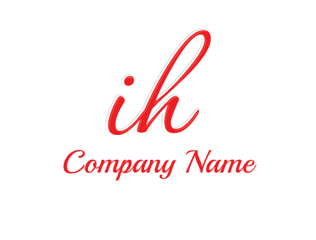 script font letter I joined with letter H