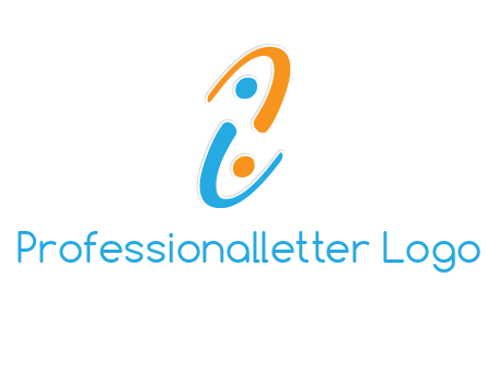 Letter i is forming two abstract persons logo