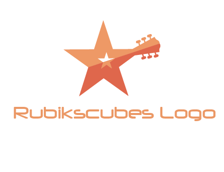 star with guitar head music logo