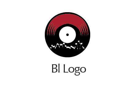 zigzag lines on music record logo illustration