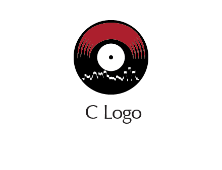 zigzag lines on music record logo illustration