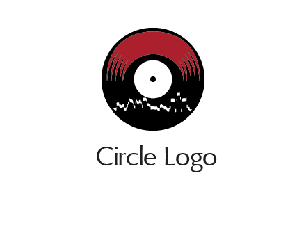 zigzag lines on music record logo illustration