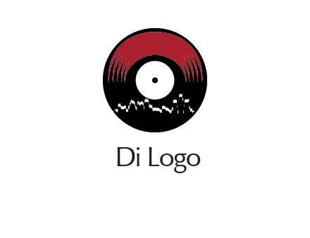 zigzag lines on music record logo illustration