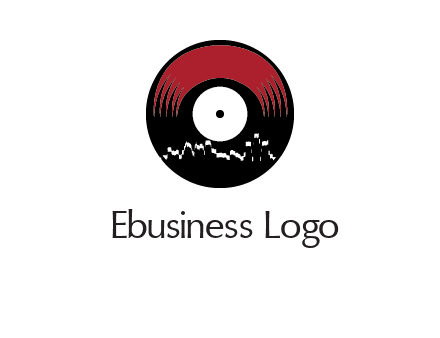 zigzag lines on music record logo illustration