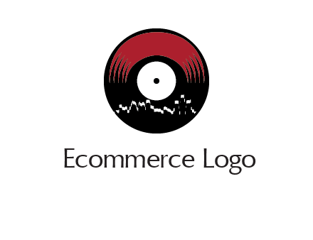 zigzag lines on music record logo illustration