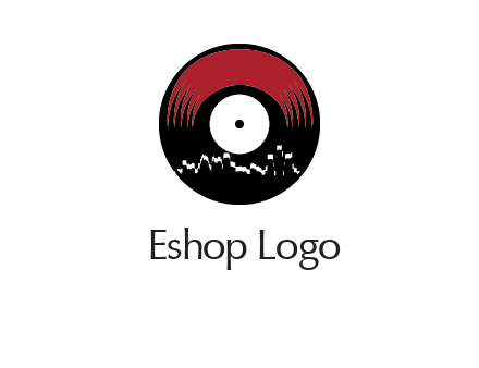 zigzag lines on music record logo illustration