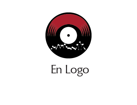 zigzag lines on music record logo illustration