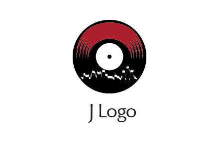 zigzag lines on music record logo illustration