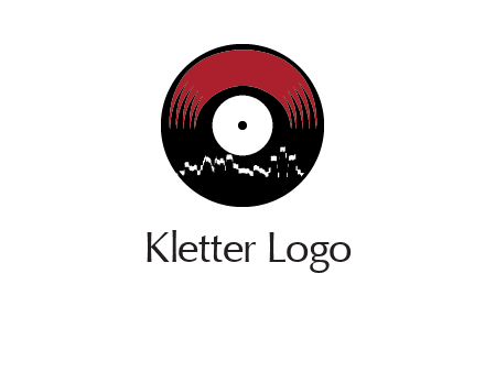 zigzag lines on music record logo illustration