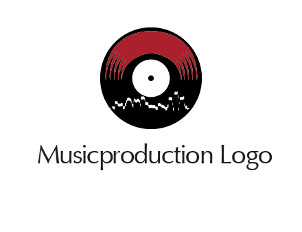 zigzag lines on music record logo illustration