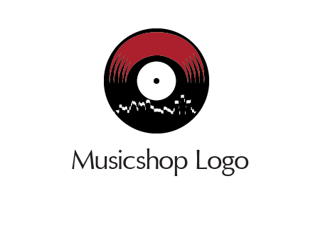 zigzag lines on music record logo illustration