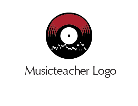 zigzag lines on music record logo illustration