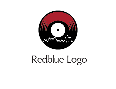 zigzag lines on music record logo illustration