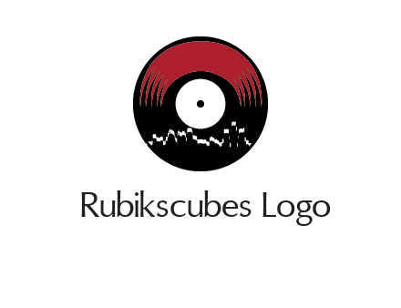 zigzag lines on music record logo illustration