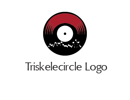 zigzag lines on music record logo illustration