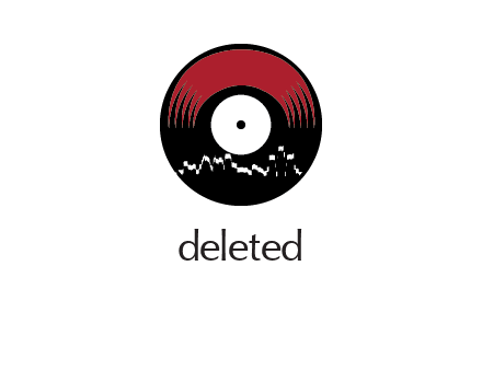 zigzag lines on music record logo illustration