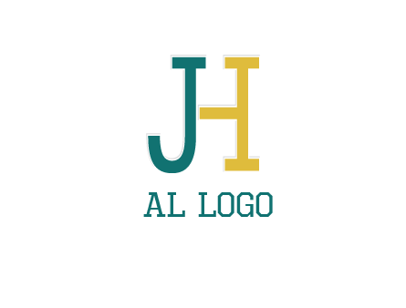 letter j merge with letter H logo