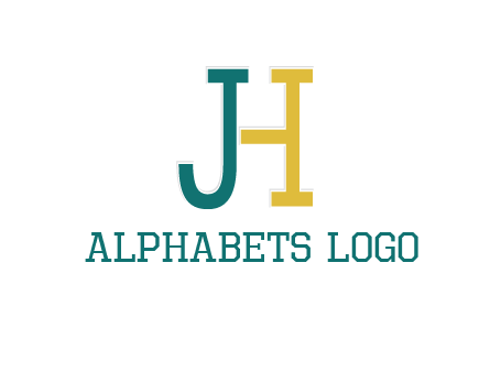 letter j merge with letter H logo