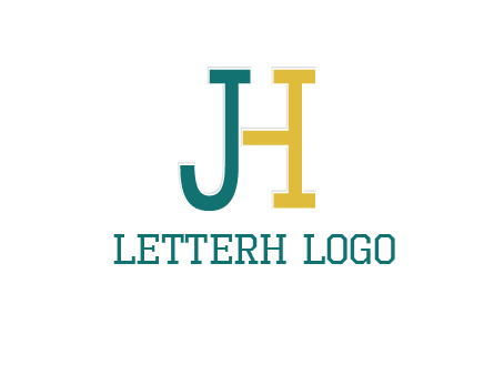 letter j merge with letter H logo