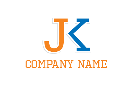 letter j merge with letter k logo