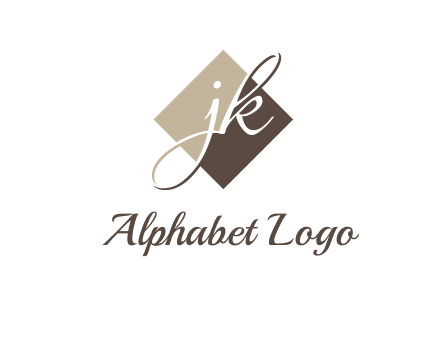 Letters J and K are in a rhombus shape logo