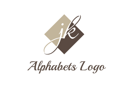 Letters J and K are in a rhombus shape logo