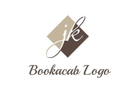 Letters J and K are in a rhombus shape logo