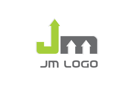 letter jm with arrows logo