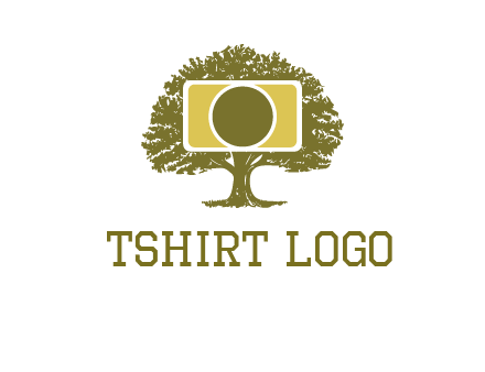 rectangle camera and tree photography logo