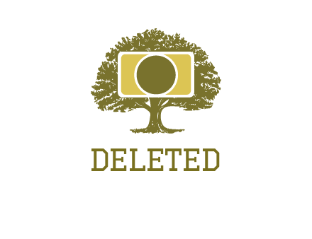 rectangle camera and tree photography logo