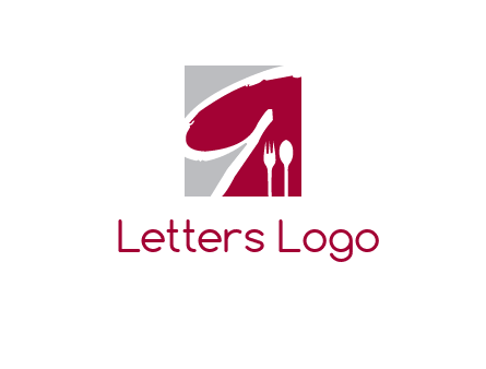 letter g inside rectangle with spoon and fork logo