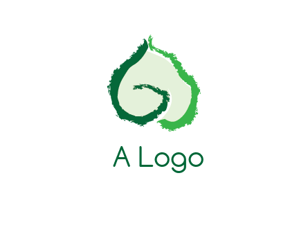 abstract letter G forming leaf logo