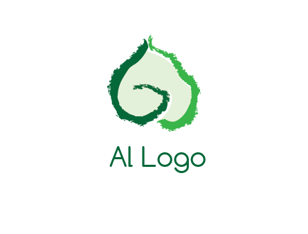 abstract letter G forming leaf logo