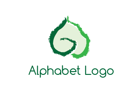 abstract letter G forming leaf logo