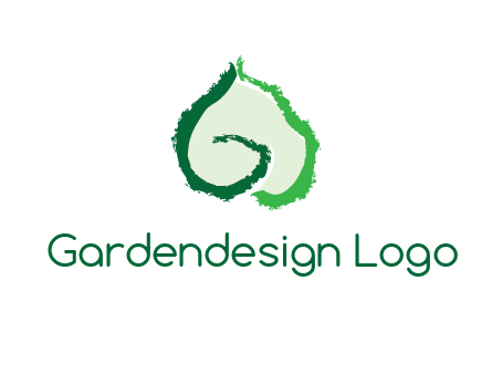 abstract letter G forming leaf logo