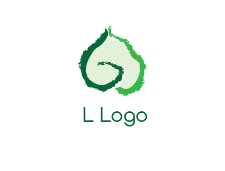 abstract letter G forming leaf logo