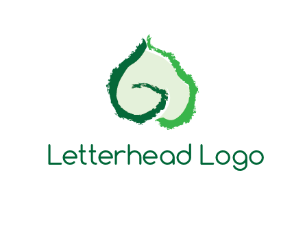 abstract letter G forming leaf logo