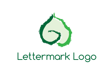 abstract letter G forming leaf logo