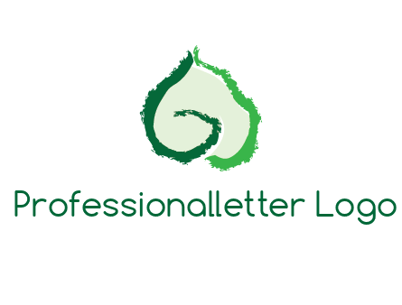 abstract letter G forming leaf logo